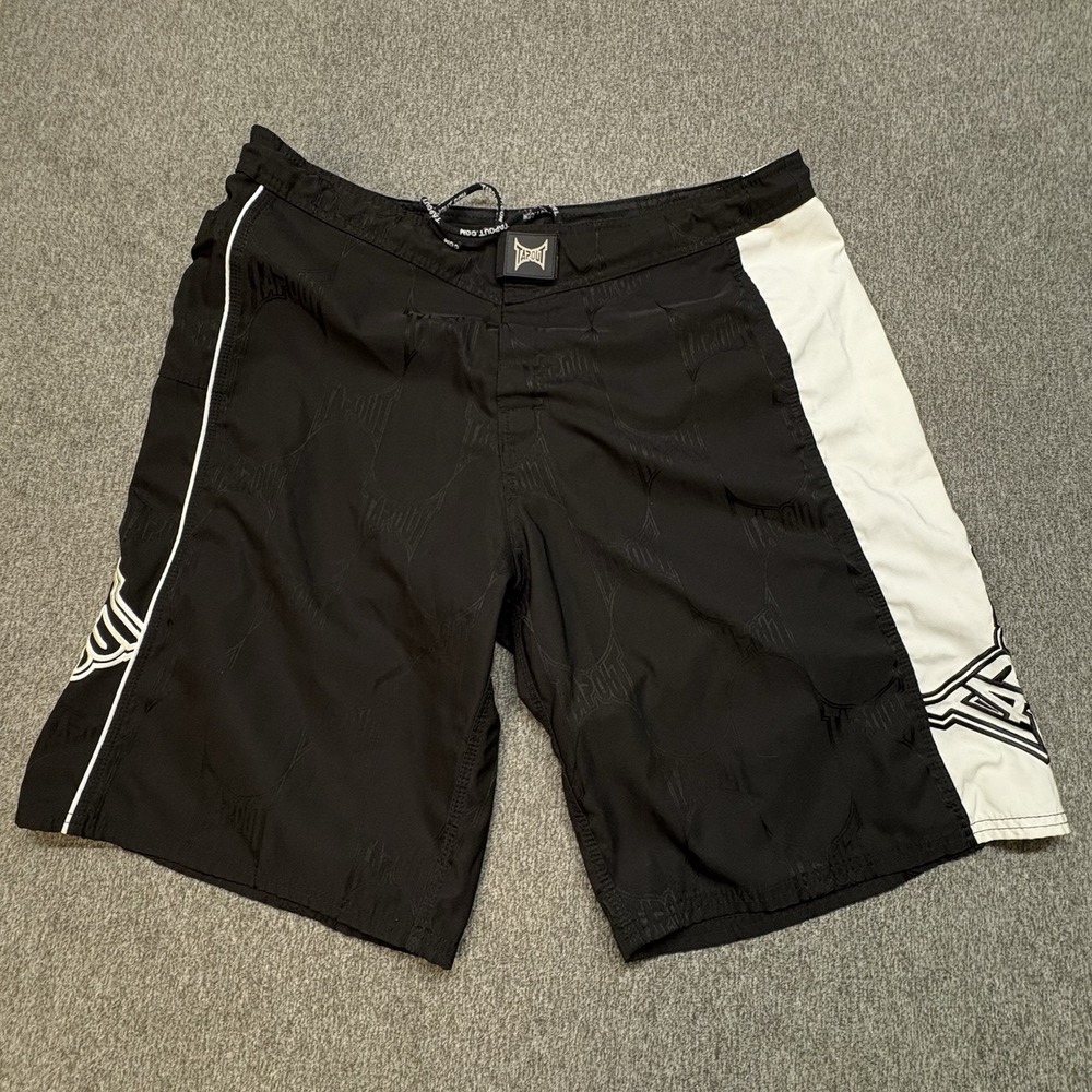 Tapout Shorts Mens 40 MMA Fight Gear Athletic Training Unlined Black Gray